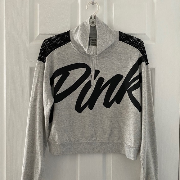 PINK quarter zip mesh sweater - Picture 2 of 3